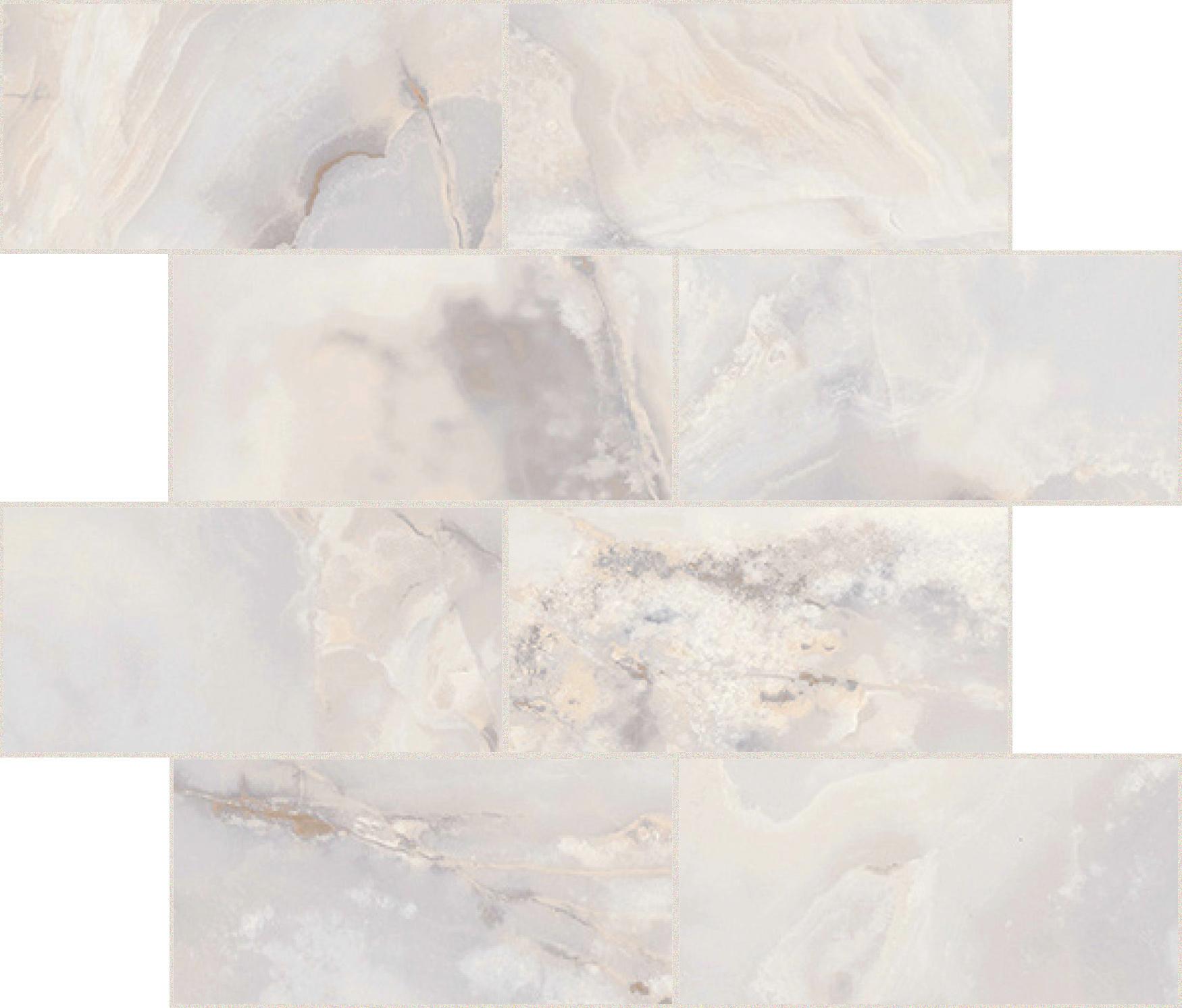 White Onyx Módulo murete desplazado Magnum 7,5x15 30x30 сатинированная 6 мм
