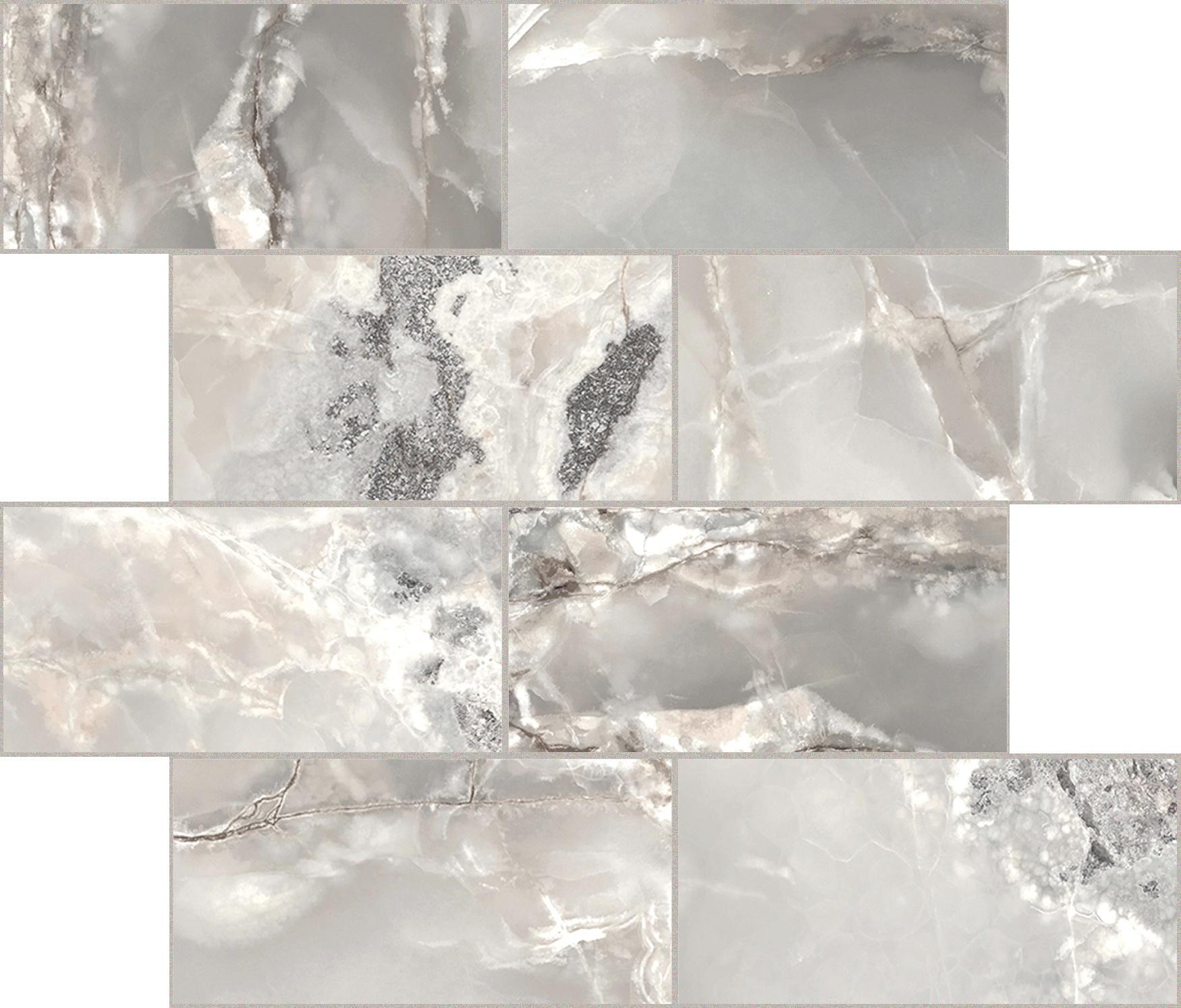 Silver Blend Módulo murete desplazado Magnum 7,5x15 30x30 сатинированная 6 мм
