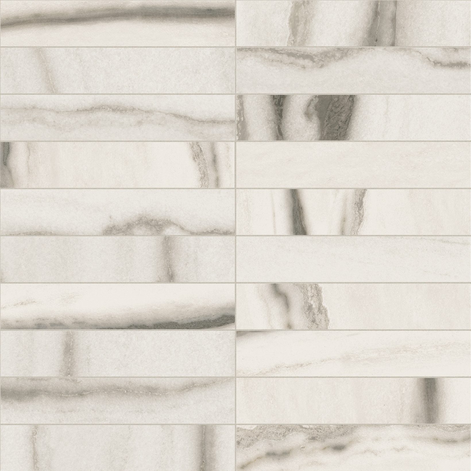 White Fantasy Mosaico 3x15 30x30 матовая 9 мм