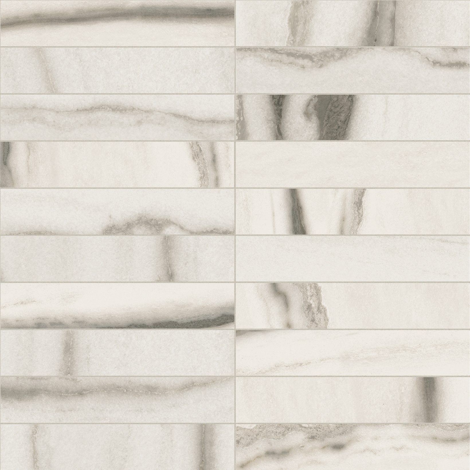 White Fantasy Mosaico 3x15 30x30 глянцевая 9 мм