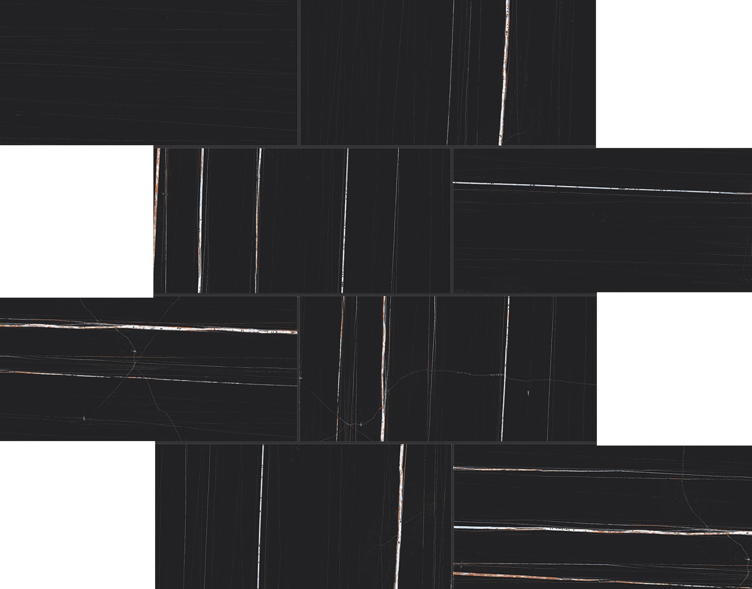 Stone Sahara Noir Módulo murete desplazado Magnum 7,5x15 30x30 глянцевая 6 мм
