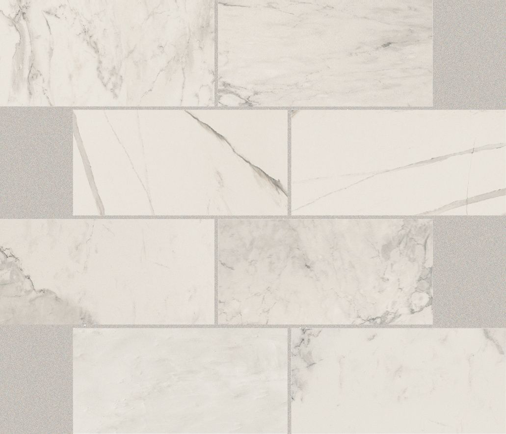 Stone Calacatta Módulo murete desplazado Magnum 7,5x15 30x30 глянцевая 6 мм