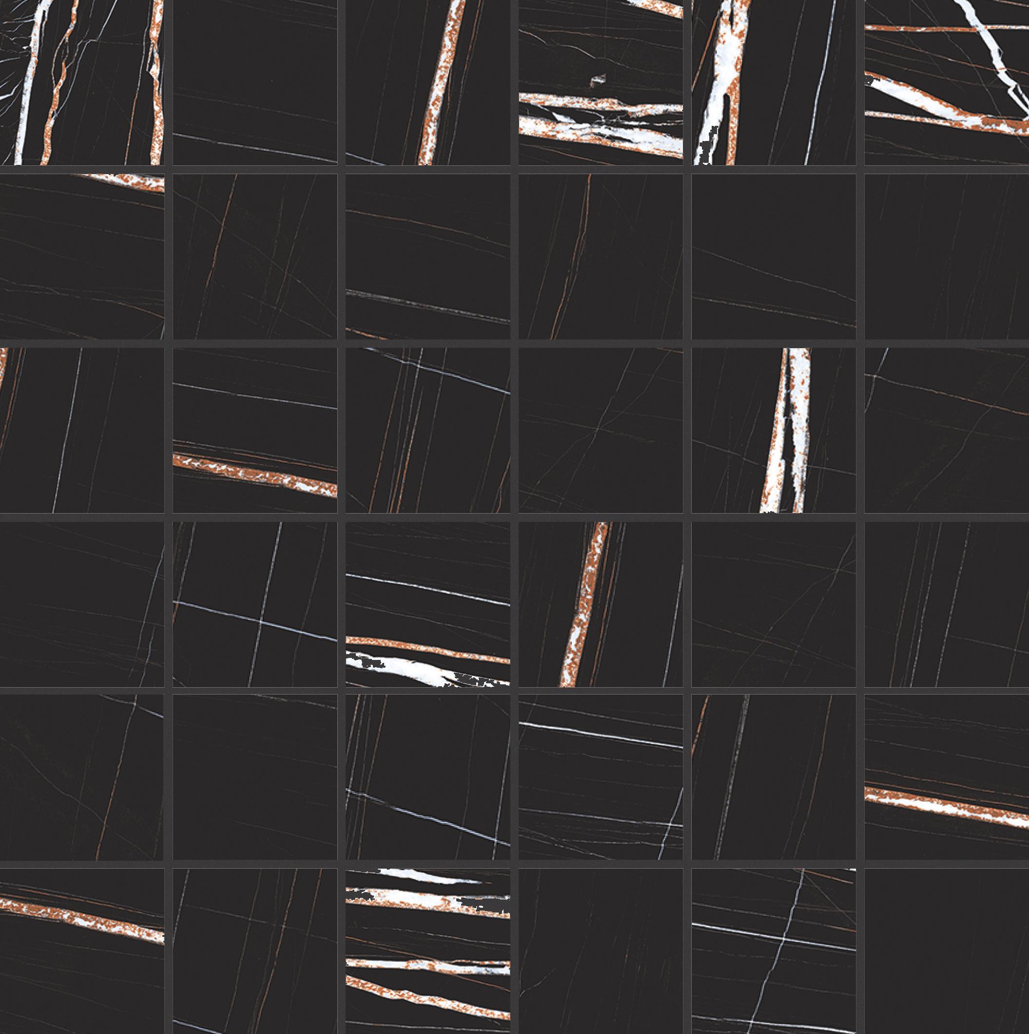Stone Sahara Noir Mosaico 5x5 30x30 матовая 9 мм