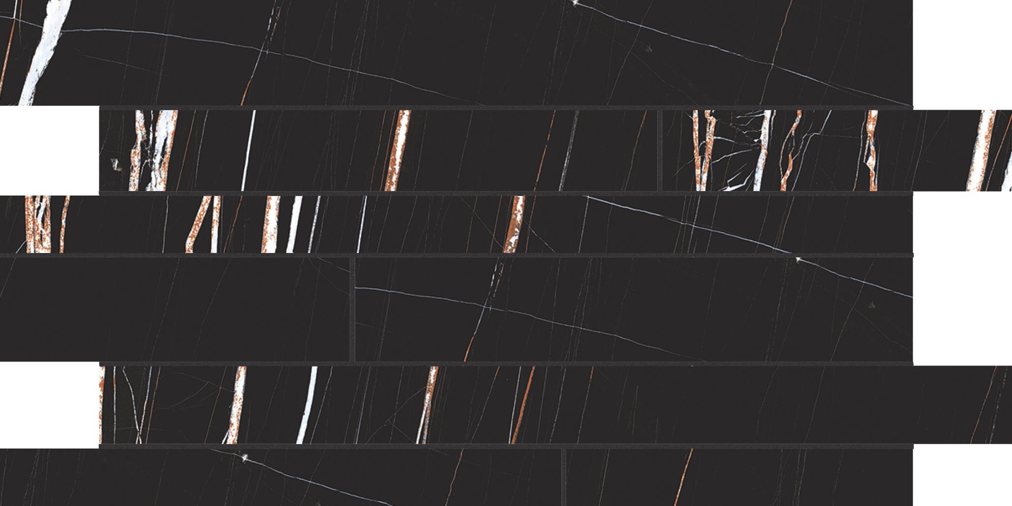 Stone Sahara Noir Modulo listello sfalsato 30x60 матовая 9 мм