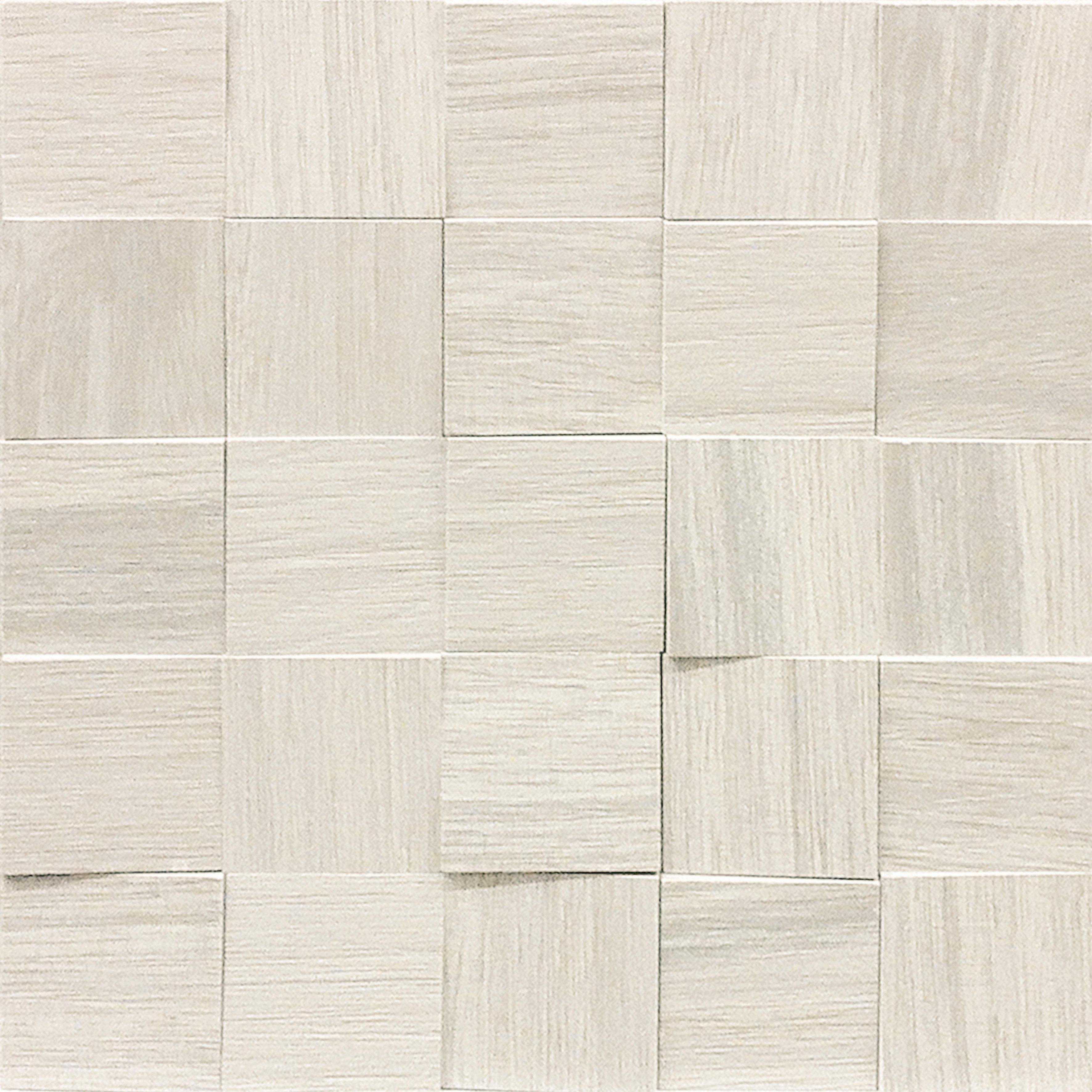 Wooden White Mosaico 3D inclinato 6x6 30x30 матовая 9 мм