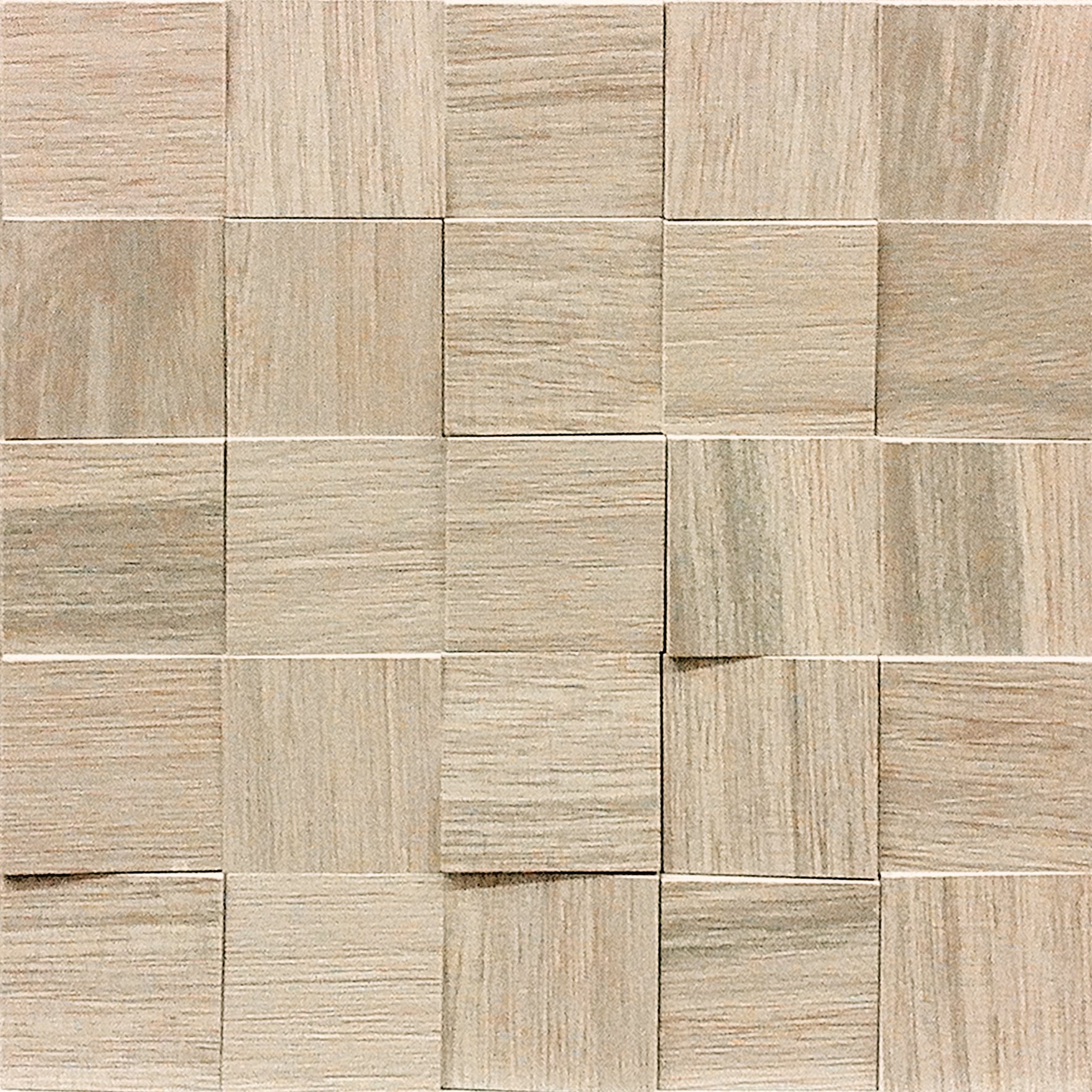 Wooden Almond Mosaico 3D inclinato 6x6 30x30 матовая 9 мм