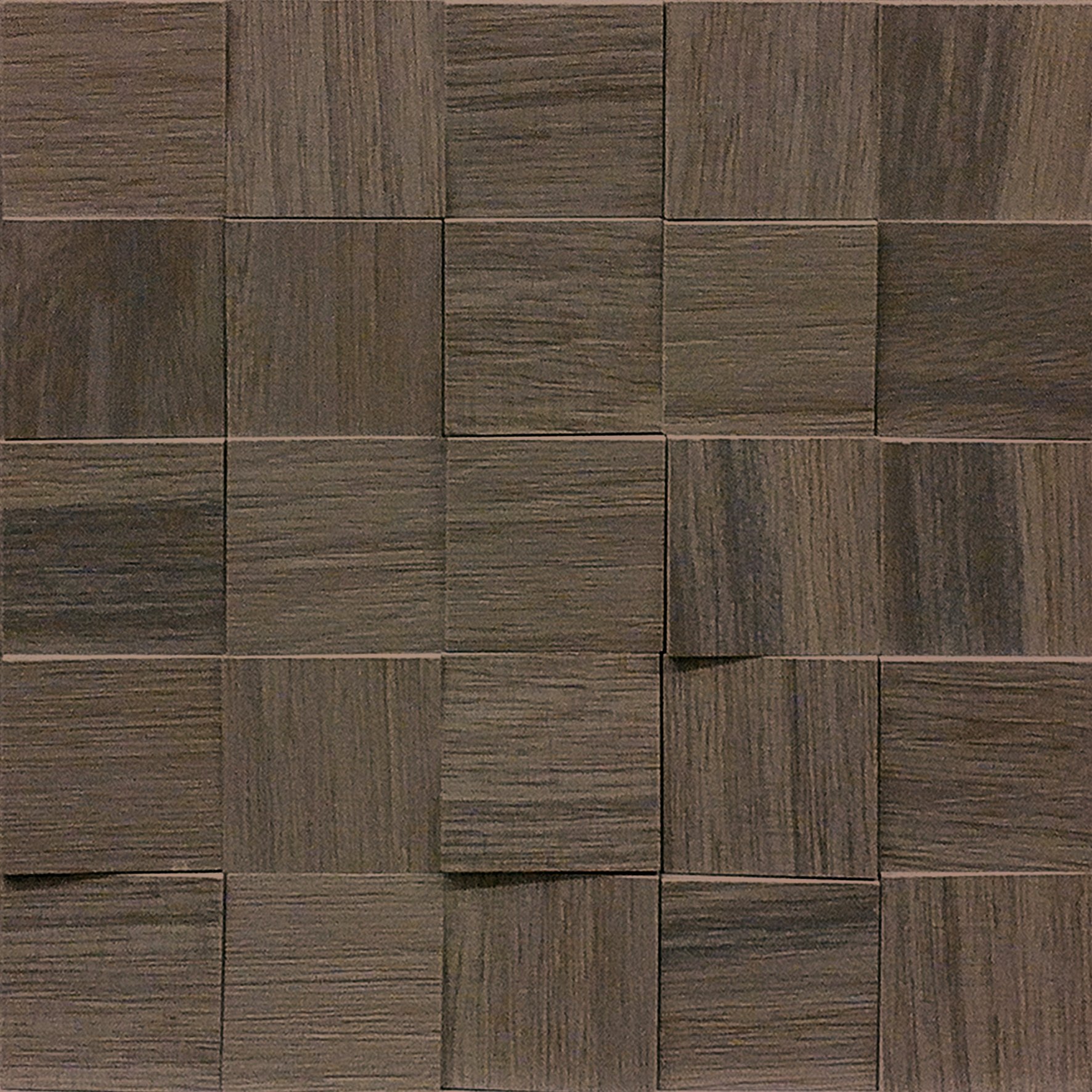 Wooden Brown Mosaico 3D inclinato 6x6 30x30 матовая 9 мм