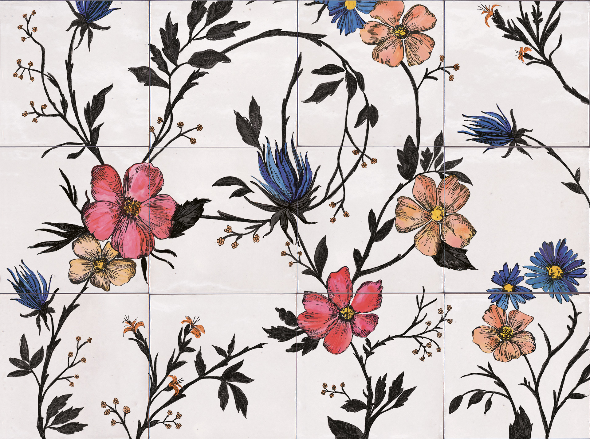 Керамогранит Декор Garden Bianco 45×60 см