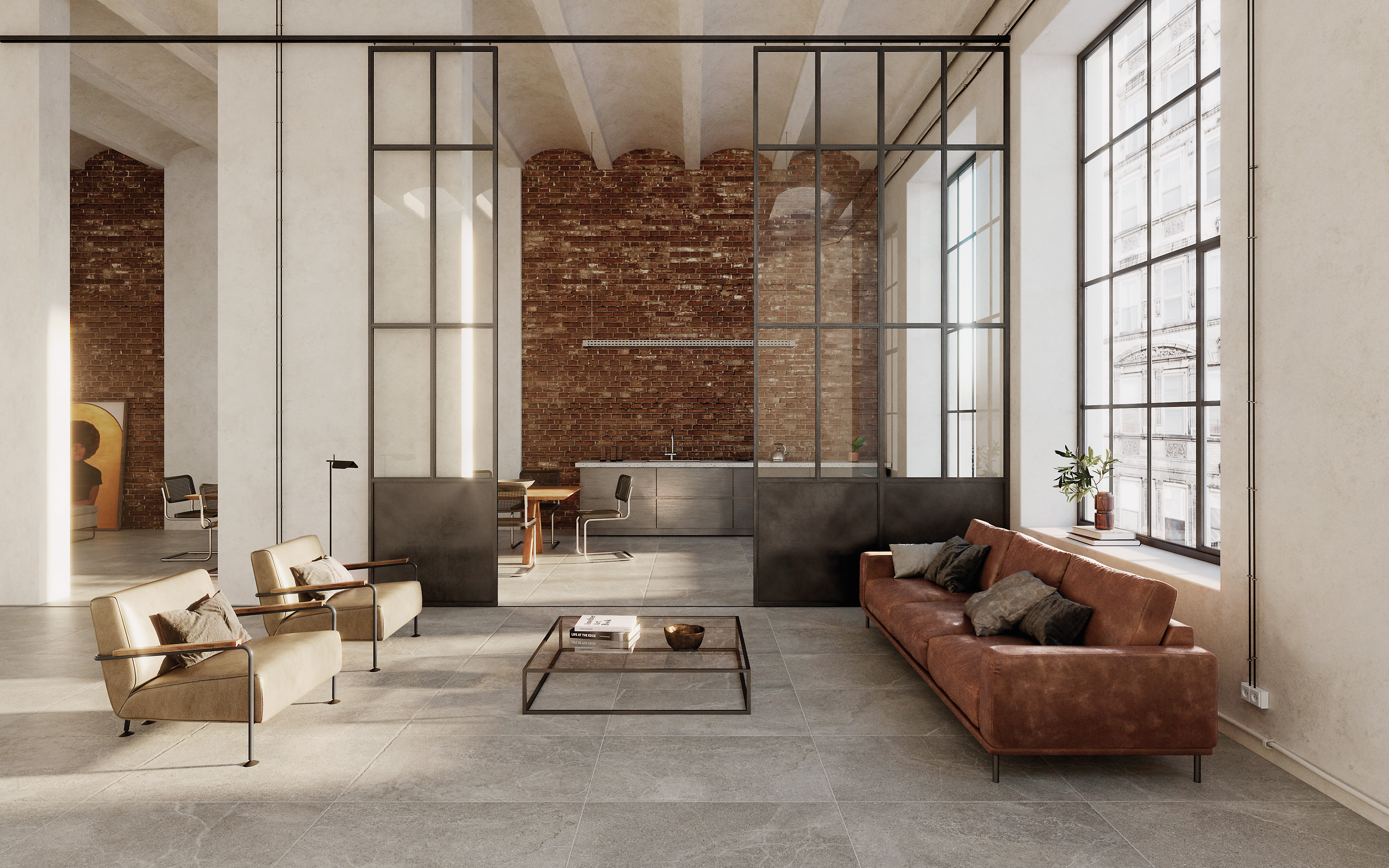 Lucca Flagstone Porcelain / интерьер