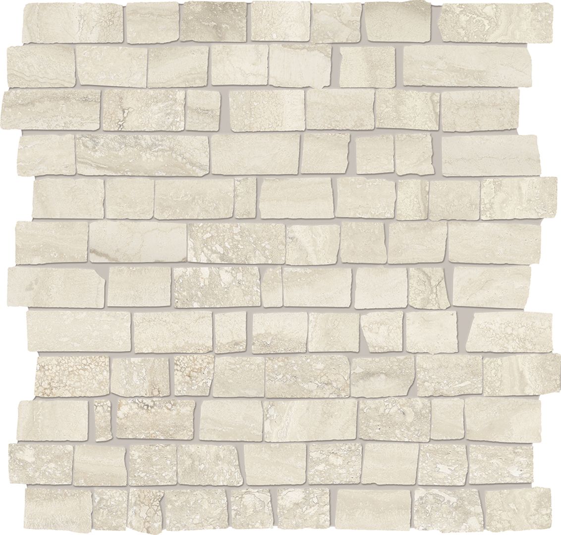 Мозаика Cream Travertine mini block vien cut