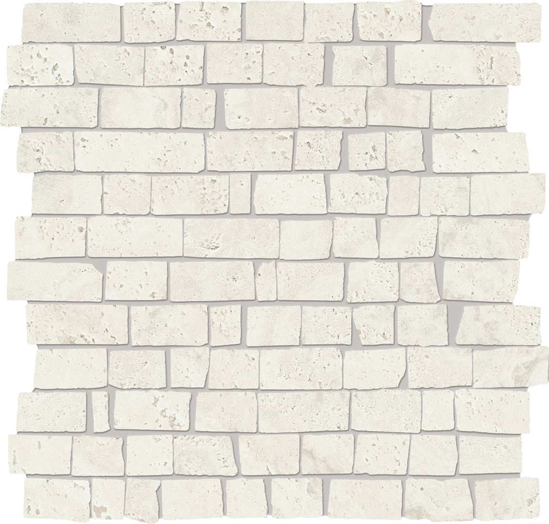 Мозаика White Travertine mini block minimal cut